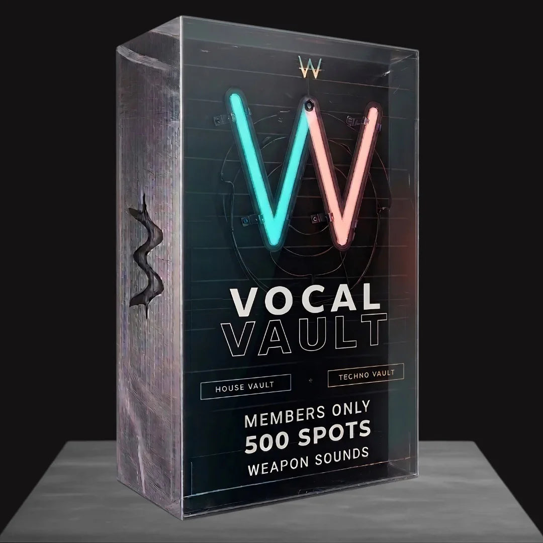 Vocal Vault monthly vocal subscription by Weapon Sounds, separate house and techno vaults, 500 members per vault